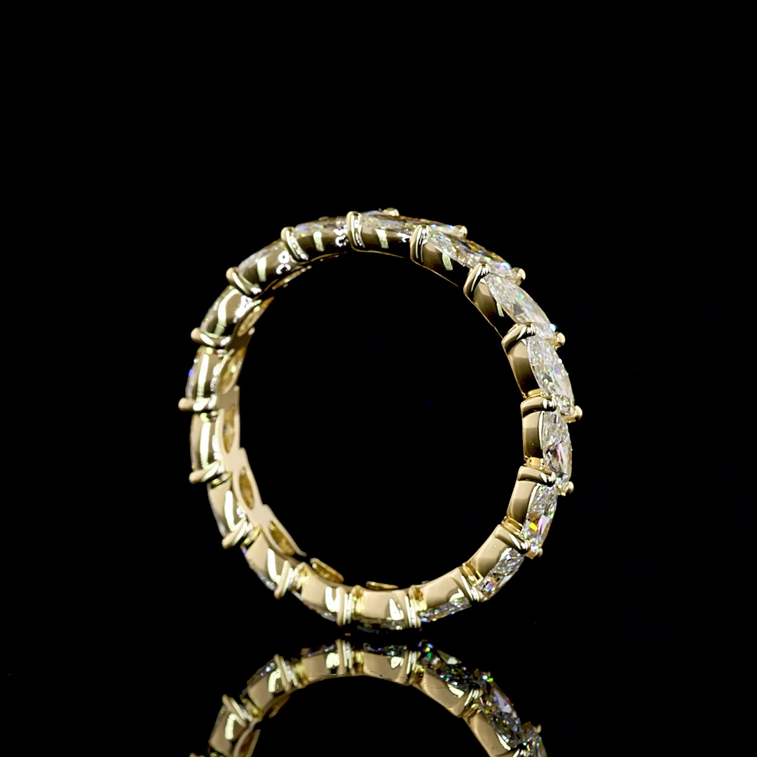 2.22 CTTW Marquise Lab Grown Diamond Full Eternity Sz. 6.5 (E Color and VS Clarity)