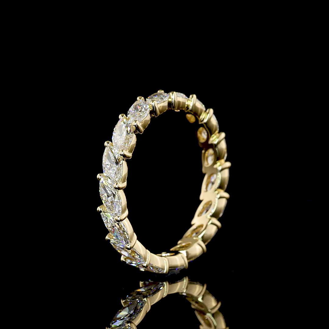 2.22 CTTW Marquise Lab Grown Diamond Full Eternity Sz. 6.5 (E Color and VS Clarity)