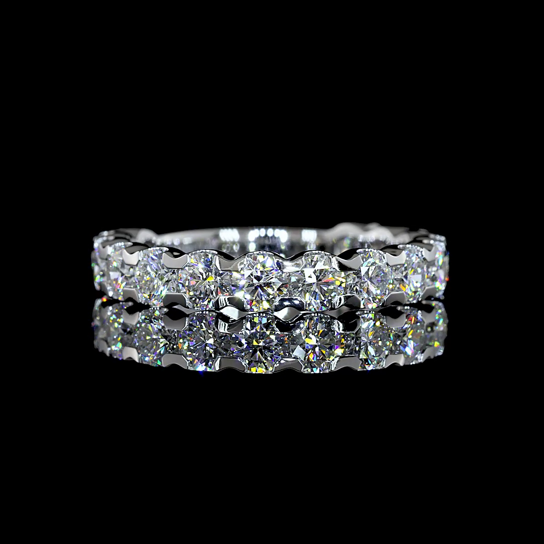 1.69 CTTW Round Lab Grown Diamond 3/4 Eternity Band Sz. 5.5 (E Color and VS Clarity)