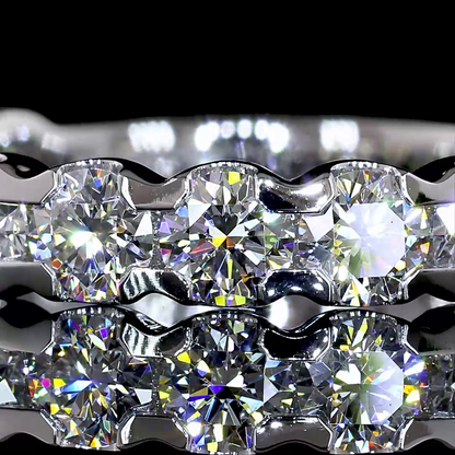 1.69 CTTW Round Lab Grown Diamond 3/4 Eternity Band Sz. 5.5 (E Color and VS Clarity)