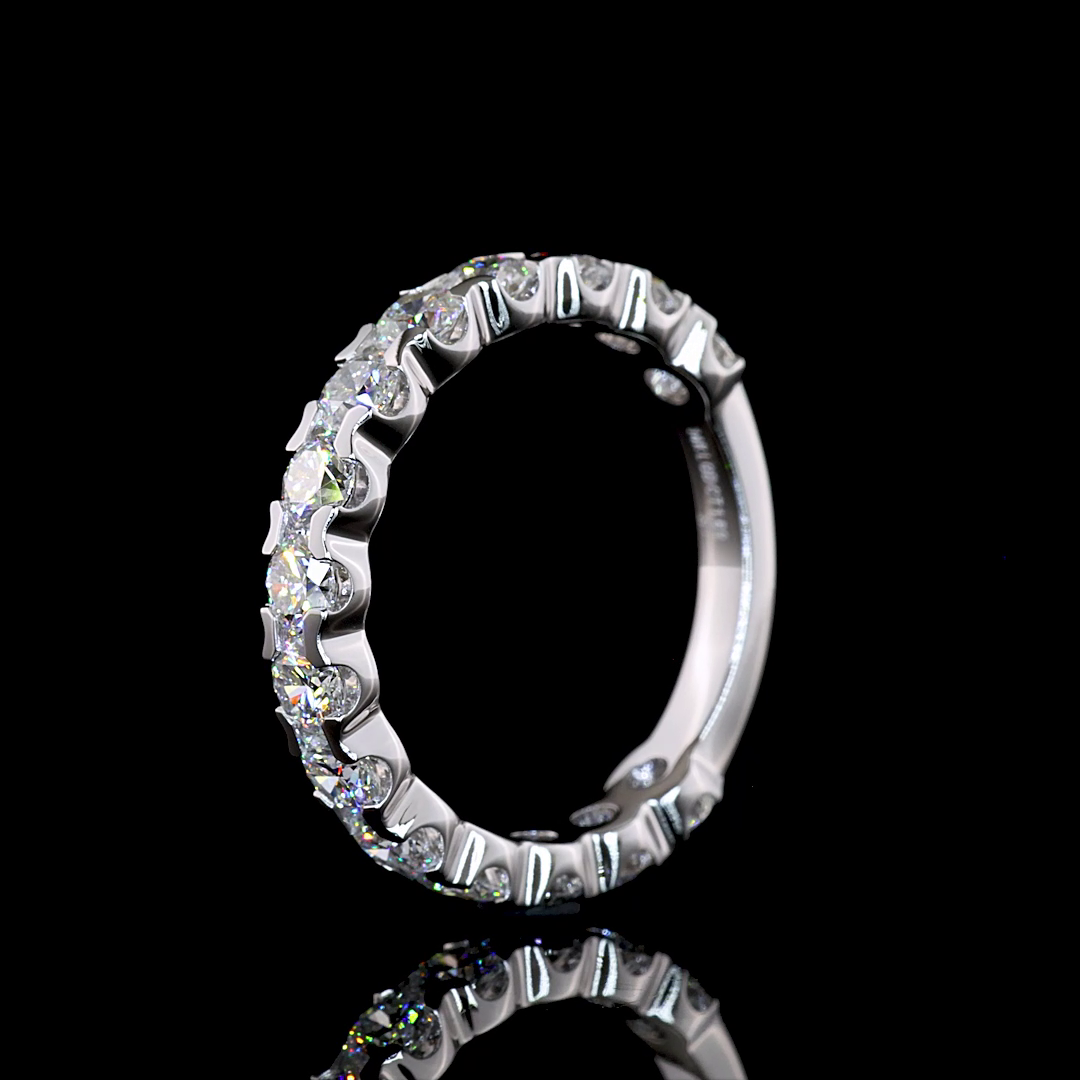 1.69 CTTW Round Lab Grown Diamond 3/4 Eternity Band Sz. 5.5 (E Color and VS Clarity)