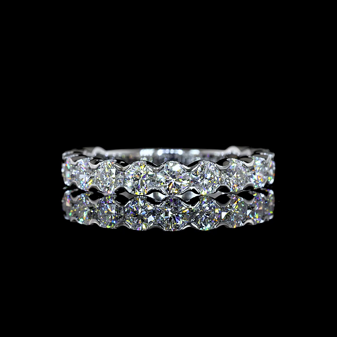 1.66 CTTW Round Lab Grown Diamond 3/4 Eternity Band Sz. 6.5 (E Color and VS Clarity)
