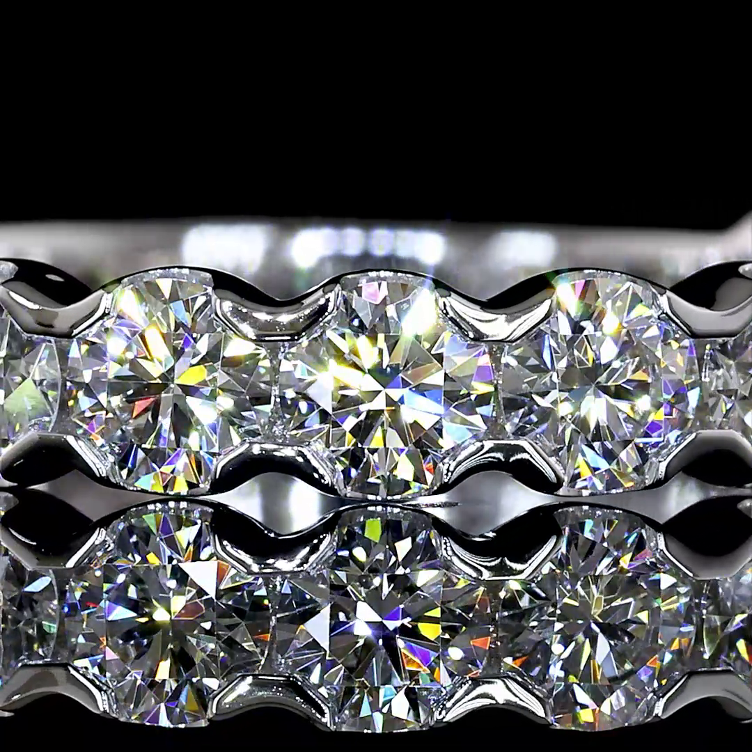 1.66 CTTW Round Lab Grown Diamond 3/4 Eternity Band Sz. 6.5 (E Color and VS Clarity)