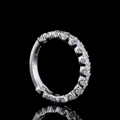 1.66 CTTW Round Lab Grown Diamond 3/4 Eternity Band Sz. 6.5 (E Color and VS Clarity)