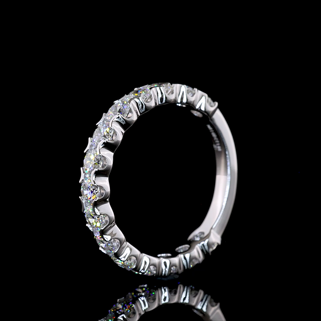 1.66 CTTW Round Lab Grown Diamond 3/4 Eternity Band Sz. 6.5 (E Color and VS Clarity)