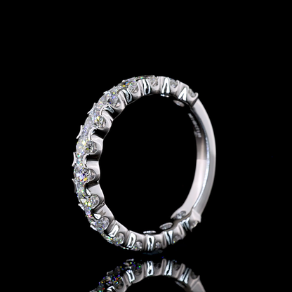 1.66 CTTW Round Lab Grown Diamond 3/4 Eternity Band Sz. 6.5 (E Color and VS Clarity)