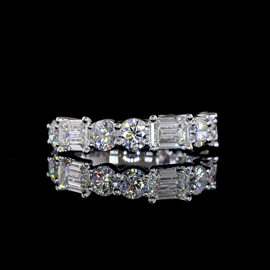 3.31 CTTW Emerald Lab Diamond 3/4 Eternity Band (E Color and VS Clarity)