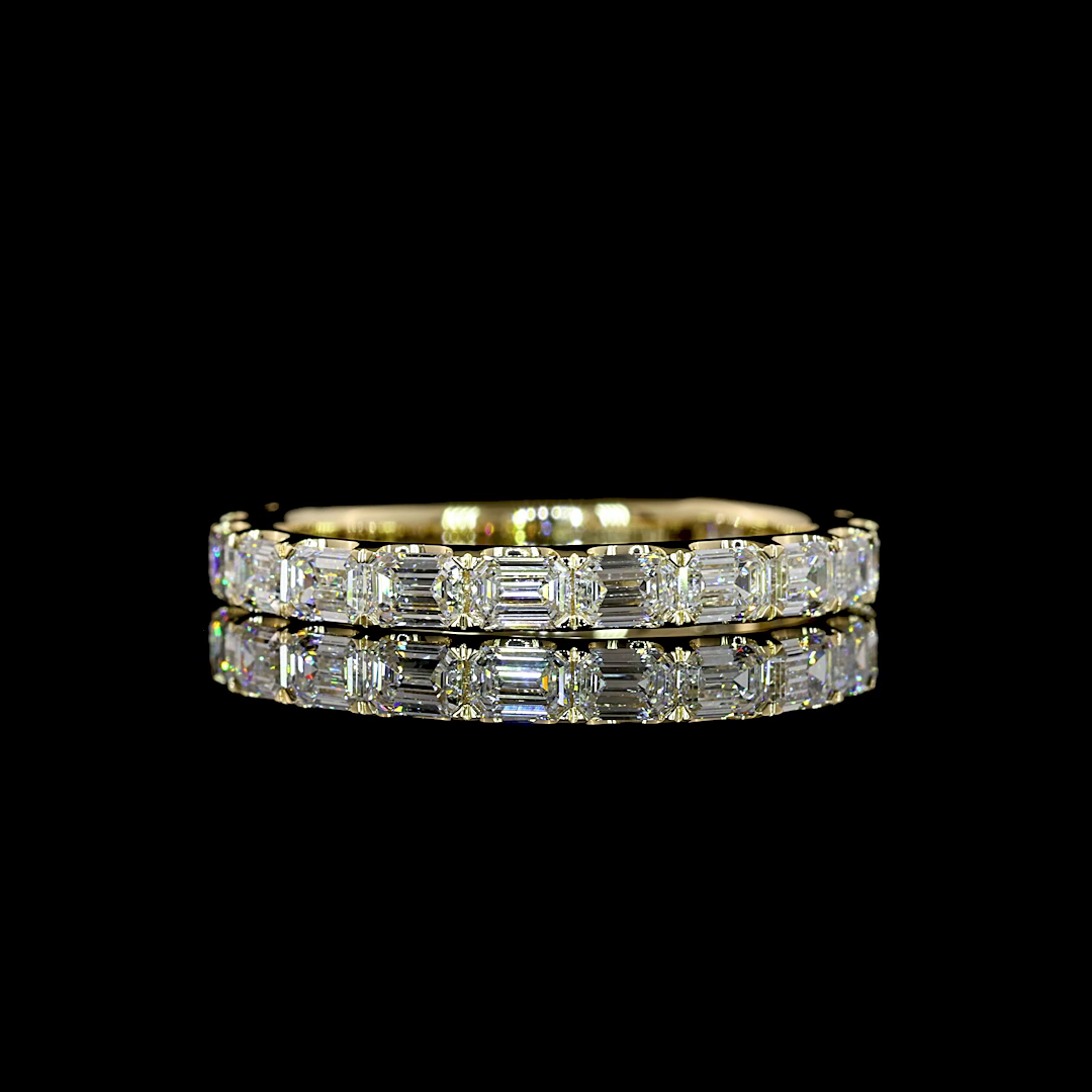 1.36 CTTW Emerald Lab Diamond 3/4 Eternity Band (E Color and VS Clarity)