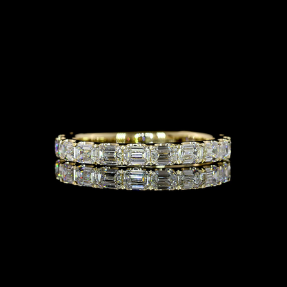 1.36 CTTW Emerald Lab Diamond 3/4 Eternity Band (E Color and VS Clarity)
