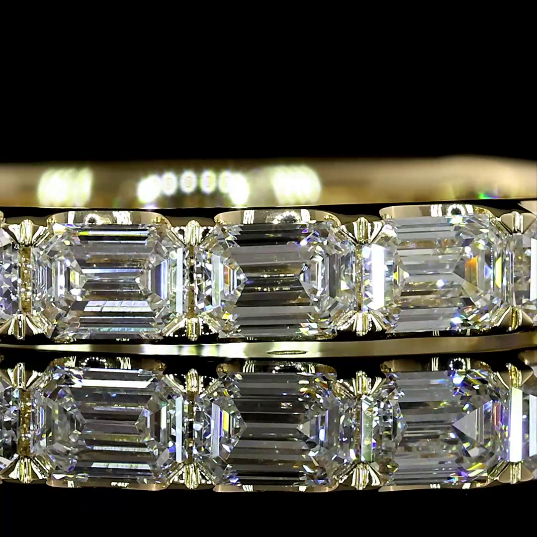 1.36 CTTW Emerald Lab Diamond 3/4 Eternity Band (E Color and VS Clarity)