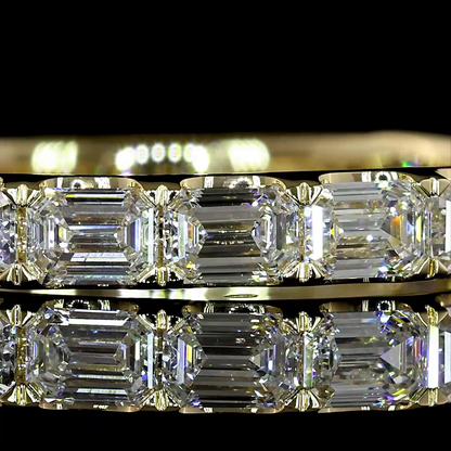 1.36 CTTW Emerald Lab Diamond 3/4 Eternity Band (E Color and VS Clarity)