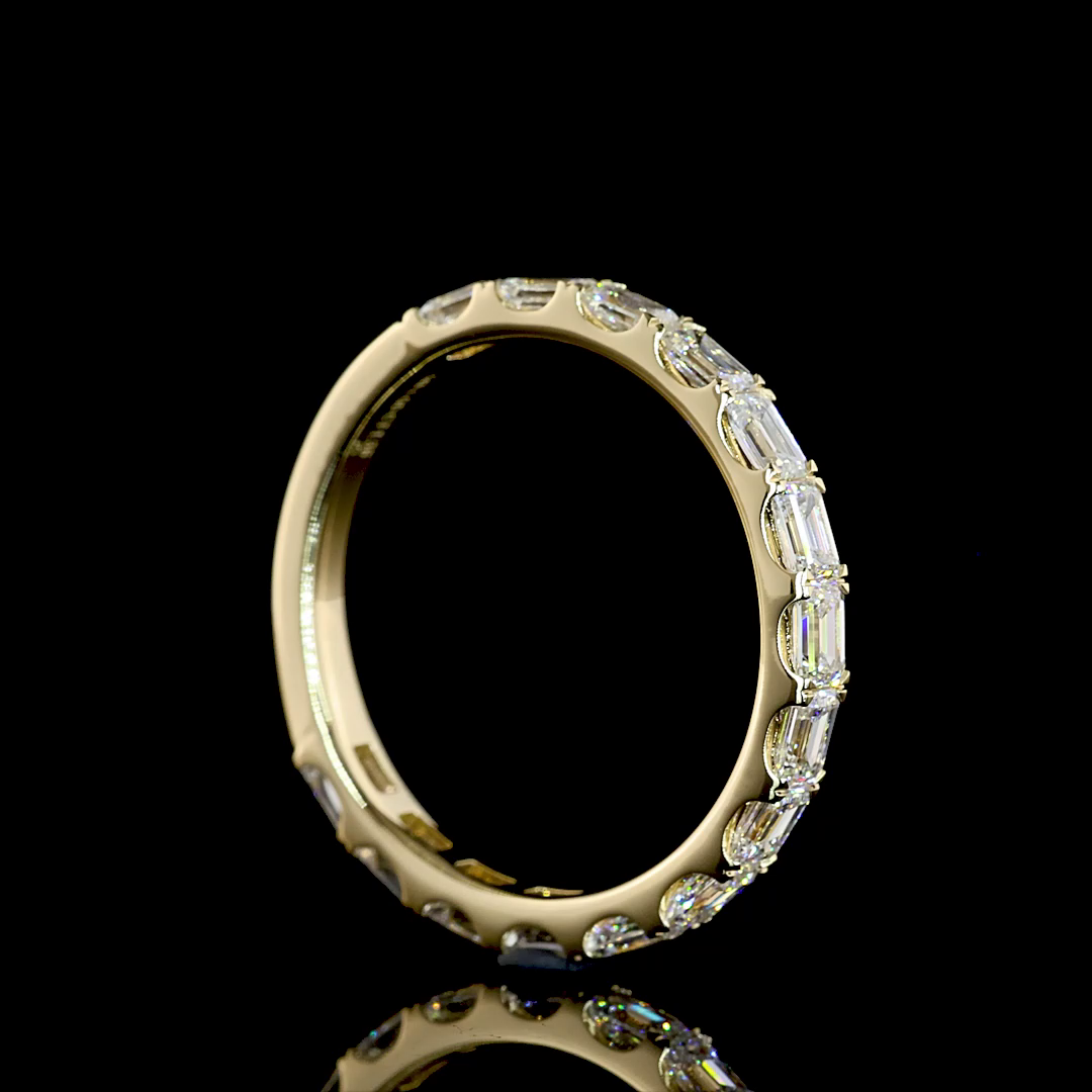 1.36 CTTW Emerald Lab Diamond 3/4 Eternity Band (E Color and VS Clarity)