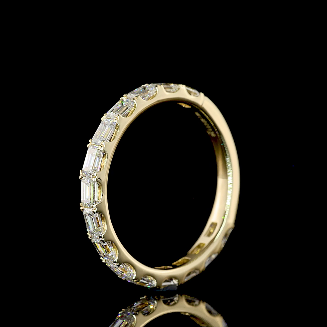 1.36 CTTW Emerald Lab Diamond 3/4 Eternity Band (E Color and VS Clarity)