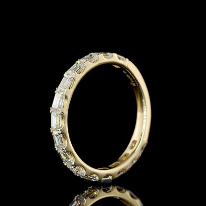 1.36 CTTW Emerald Lab Diamond 3/4 Eternity Band (E Color and VS Clarity)