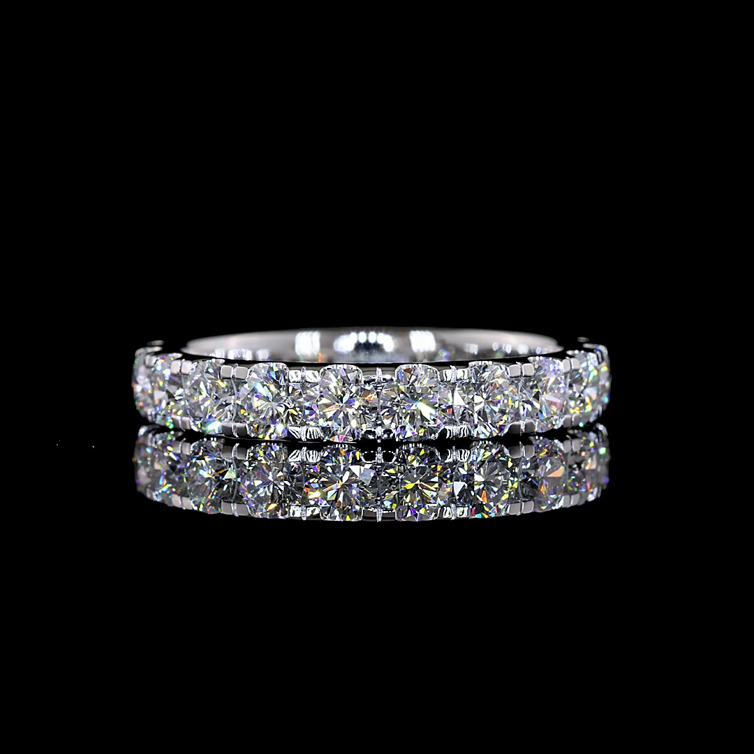 1.55 CTTW Round Lab Grown Diamond 3/4 Eternity Band Sz. 5.5 (F Color and VS2 Clarity)