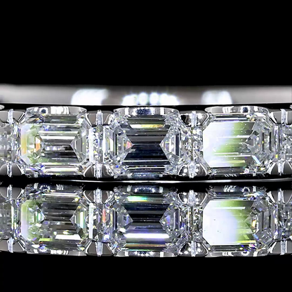 1.40 CTTW Emerald Lab Diamond 3/4 Eternity Band (E Color and VS Clarity)