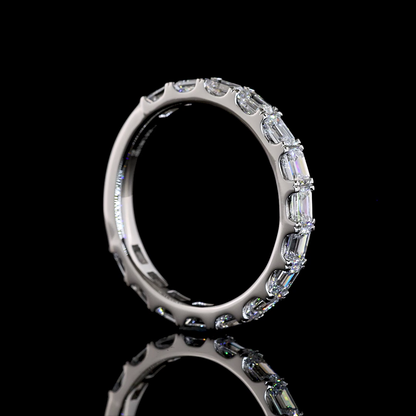 1.40 CTTW Emerald Lab Diamond 3/4 Eternity Band (E Color and VS Clarity)
