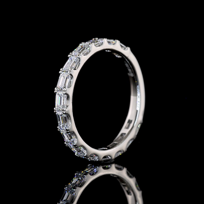 1.40 CTTW Emerald Lab Diamond 3/4 Eternity Band (E Color and VS Clarity)