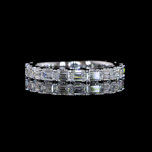1.39 CTTW Emerald Lab Diamond 3/4 Eternity Band (E Color and VS Clarity)