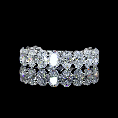 3.49 CTTW Oval Lab Grown Diamond 3/4 Eternity Band Sz. 6.5 (E Color and VS1 Clarity)