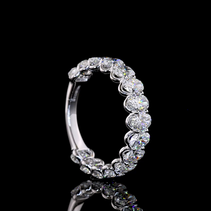 3.49 CTTW Oval Lab Grown Diamond 3/4 Eternity Band Sz. 6.5 (E Color and VS1 Clarity)