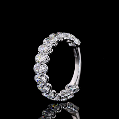 3.49 CTTW Oval Lab Grown Diamond 3/4 Eternity Band Sz. 6.5 (E Color and VS1 Clarity)