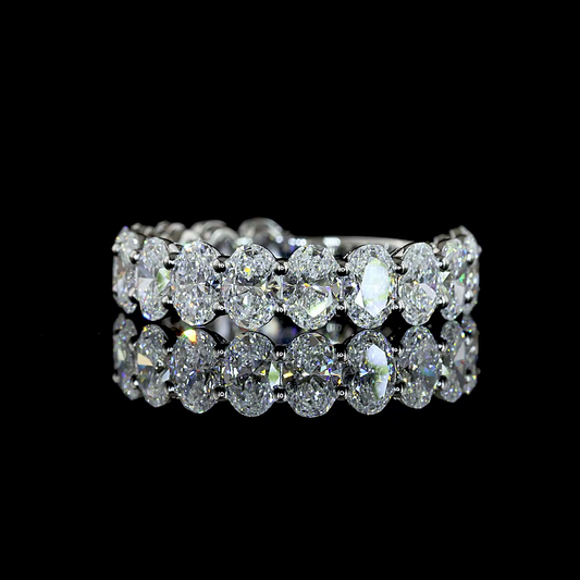 3.19 CTTW Oval Lab Diamond 3/4 Eternity Band (E Color and VS1 Clarity)