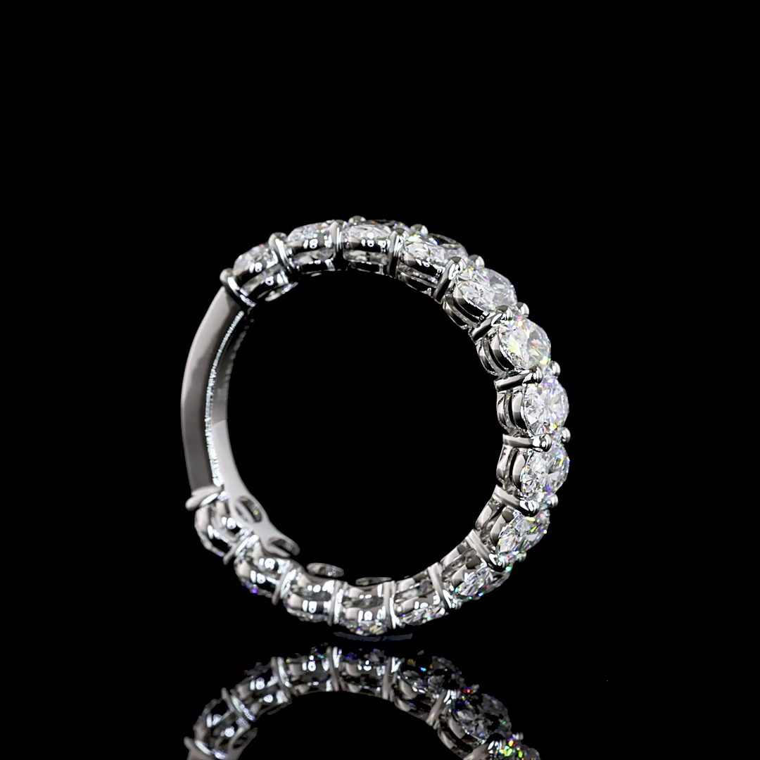 3.19 CTTW Oval Lab Diamond 3/4 Eternity Band (E Color and VS1 Clarity)