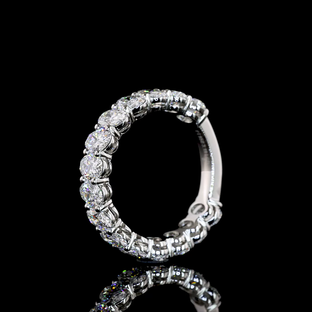 3.19 CTTW Oval Lab Diamond 3/4 Eternity Band (E Color and VS1 Clarity)