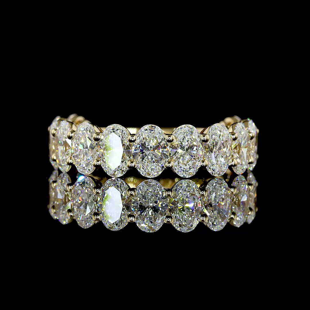 3.37 CTTW Oval Lab Diamond 3/4 Eternity Band (E Color and VS1 Clarity)