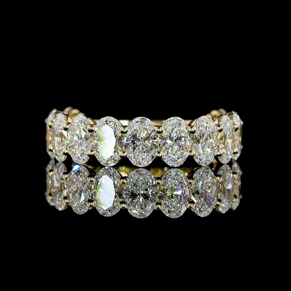 3.37 CTTW Oval Lab Diamond 3/4 Eternity Band (E Color and VS1 Clarity)