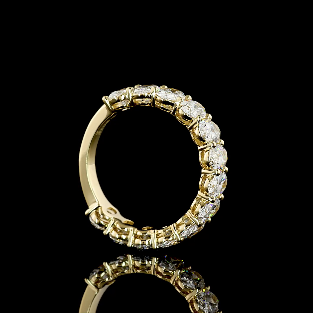 3.37 CTTW Oval Lab Diamond 3/4 Eternity Band (E Color and VS1 Clarity)