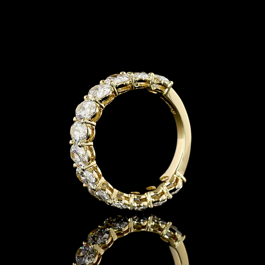 3.37 CTTW Oval Lab Diamond 3/4 Eternity Band (E Color and VS1 Clarity)