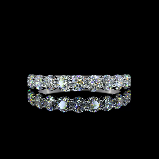 1.06 CTTW Round Lab Diamond Half Eternity Eternity Band (F Color and VS+ Clarity)