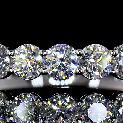 1.06 CTTW Round Natural Diamond Half Eternity Band Sz. 6.5 (F Color and VS+ Clarity)
