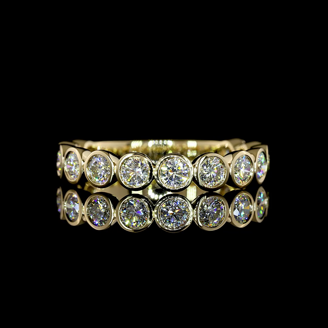 1.06 CTTW Round Lab Diamond 3/4 Eternity Band (F+ Color and VS+ Clarity)