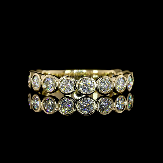 1.06 CTTW Round Lab Diamond 3/4 Eternity Band (F+ Color and VS+ Clarity)