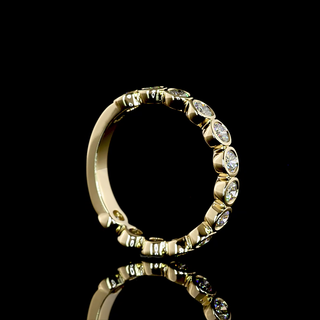 1.06 CTTW Round Lab Diamond 3/4 Eternity Band (F+ Color and VS+ Clarity)