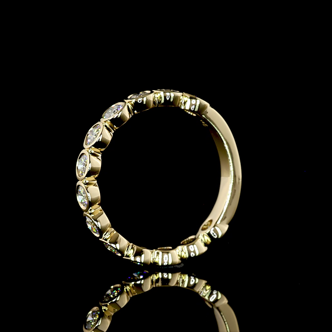 1.06 CTTW Round Lab Diamond 3/4 Eternity Band (F+ Color and VS+ Clarity)