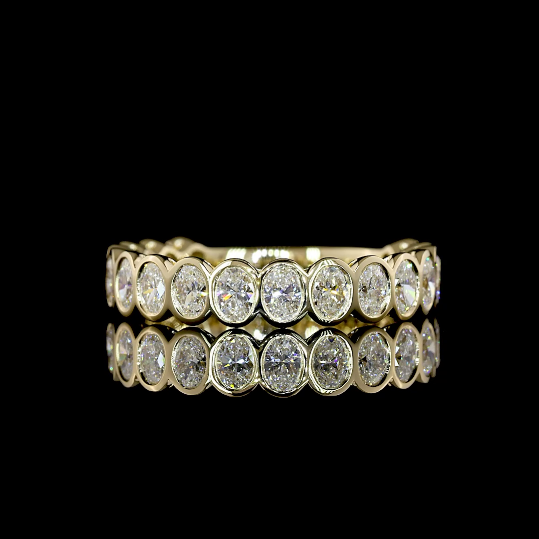 1.19 CTTW Oval Lab Diamond 3/4 Eternity Band (F+ Color and VS+ Clarity)