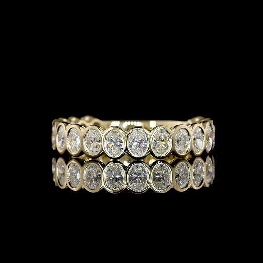 1.19 CTTW Oval Lab Diamond 3/4 Eternity Band (F+ Color and VS+ Clarity)