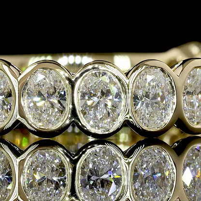 1.19 CTTW Oval Lab Diamond 3/4 Eternity Band (F+ Color and VS+ Clarity)