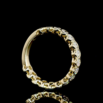 1.19 CTTW Oval Lab Diamond 3/4 Eternity Band (F+ Color and VS+ Clarity)