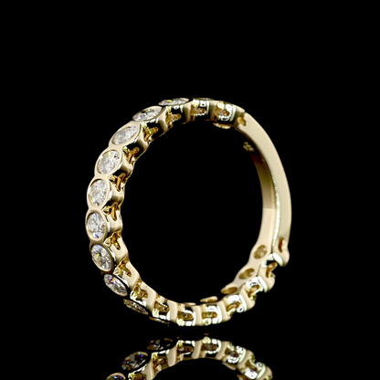 1.19 CTTW Oval Lab Diamond 3/4 Eternity Band (F+ Color and VS+ Clarity)