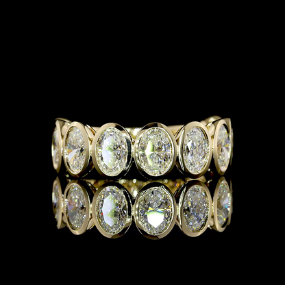 3.08 CTTW Oval Lab Diamond 3/4 Eternity Band (F+ Color and VS+ Clarity)