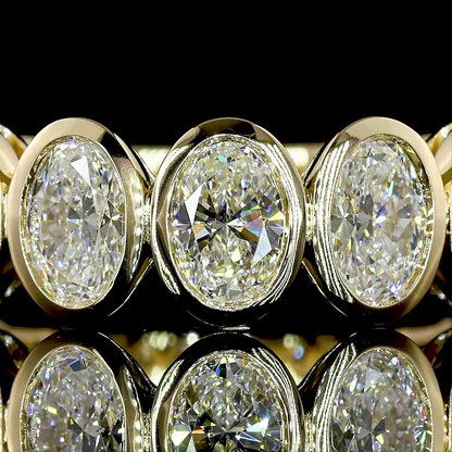 3.08 CTTW Oval Lab Diamond 3/4 Eternity Band (F+ Color and VS+ Clarity)