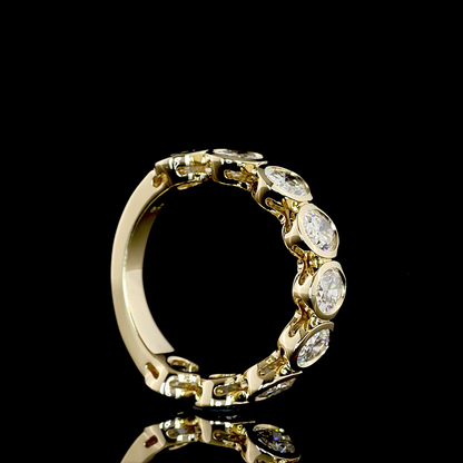 3.08 CTTW Oval Lab Diamond 3/4 Eternity Band (F+ Color and VS+ Clarity)