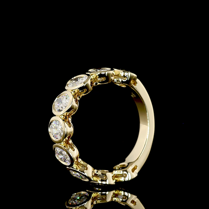 3.08 CTTW Oval Lab Diamond 3/4 Eternity Band (F+ Color and VS+ Clarity)