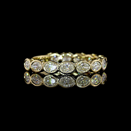 0.92 CTTW Oval Lab Diamond 3/4 Eternity Band (F Color and VS+ Clarity)