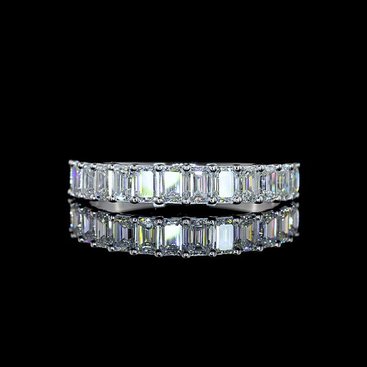 1.06 CTTW Emerald Lab Diamond Half Eternity Eternity Band (E Color and VS Clarity)